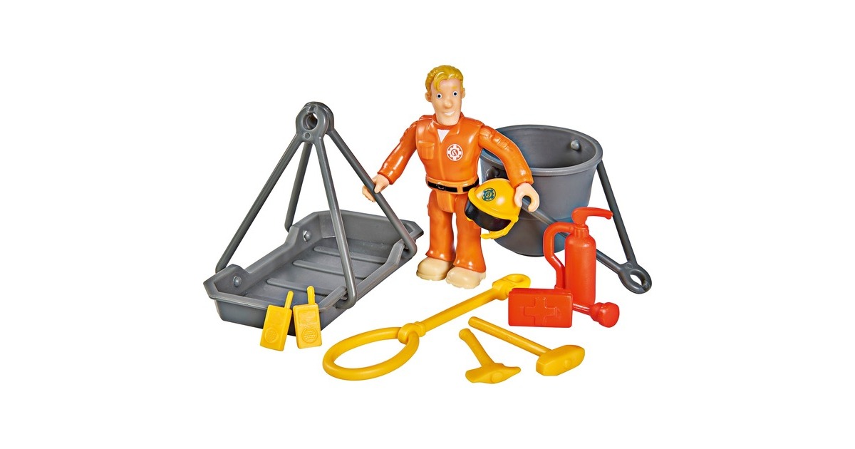 Simba Feuerwehrmann Sam Hubschrauber Wallaby II, Spielfahrzeug(gelb/blau, mit Figur)