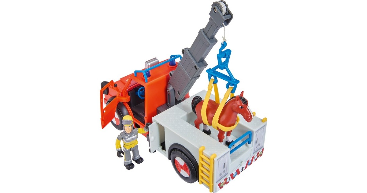 Simba Feuerwehrmann Sam Phoenix mit Figur und Pferd, Spielfahrzeug
