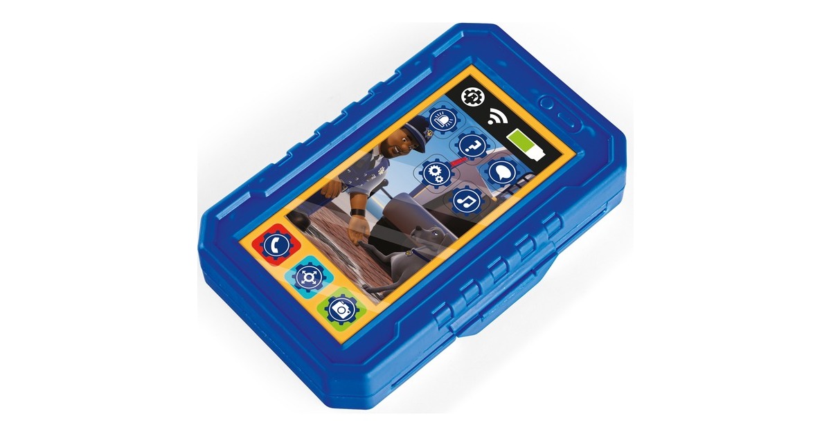 Simba Feuerwehrmann Sam Polizei Headset und Smartphone, Rollenspiel(blau/gelb)