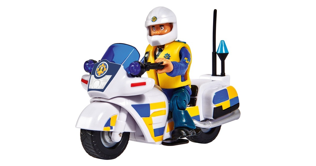 Simba Feuerwehrmann Sam Polizei-Motorrad, Spielfahrzeug(mit Figur)