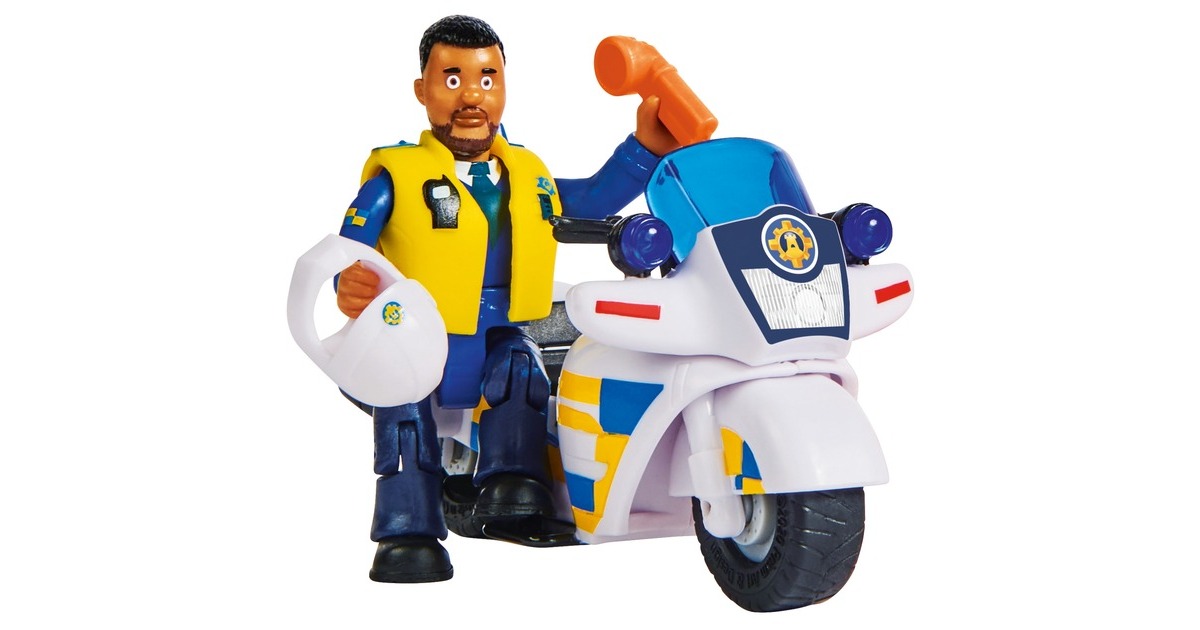 Simba Feuerwehrmann Sam Polizei-Motorrad, Spielfahrzeug(mit Figur)
