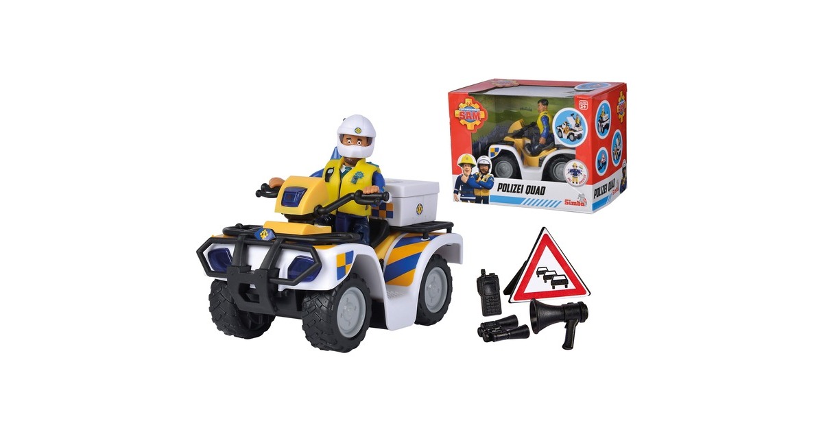 Simba Feuerwehrmann Sam Polizei-Quad, Spielfahrzeug(mit Figur)