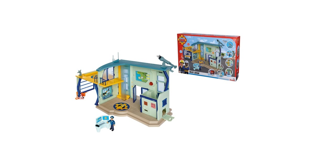 Simba Feuerwehrmann Sam Polizeistation mit Figur, Spielgebäude