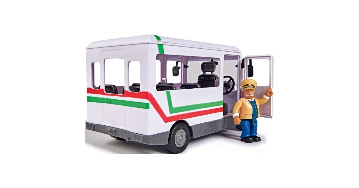 Simba Feuerwehrmann Sam - Trevors Bus mit Figur, Spielfahrzeug