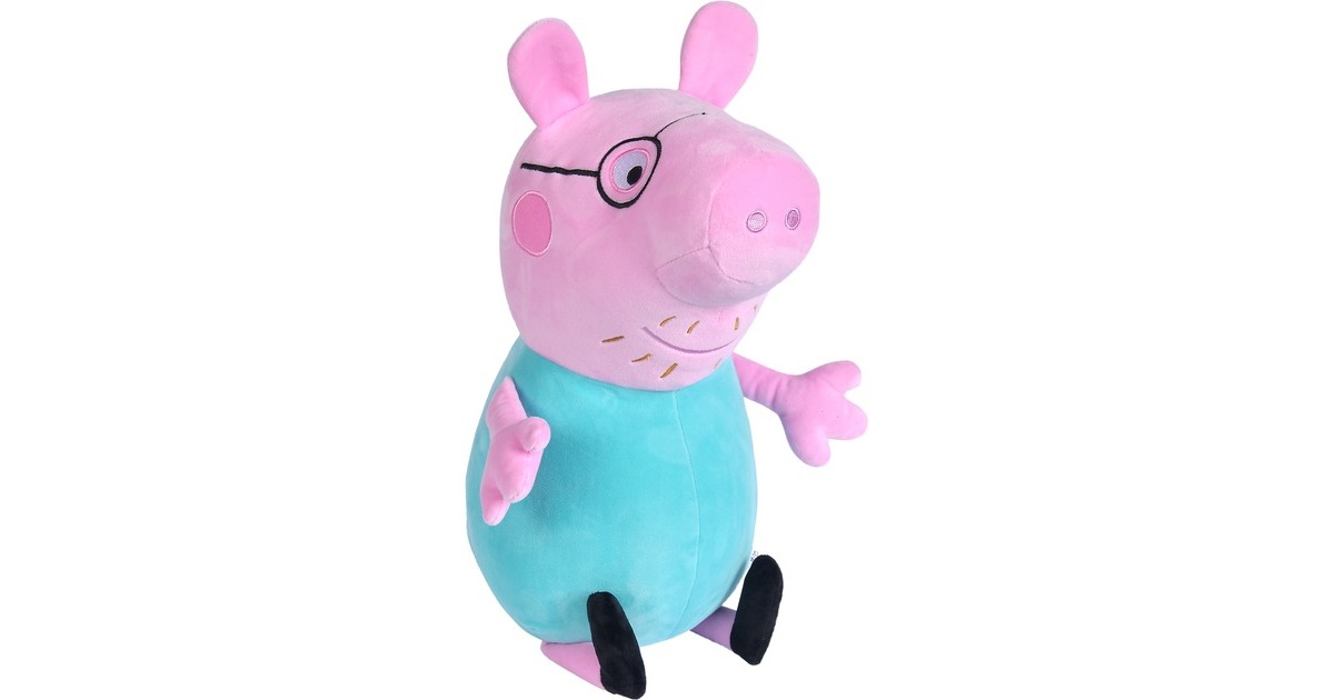 Simba Peppa Wutz Papa Wutz, Kuscheltier(rosa/türkis, 37 cm)