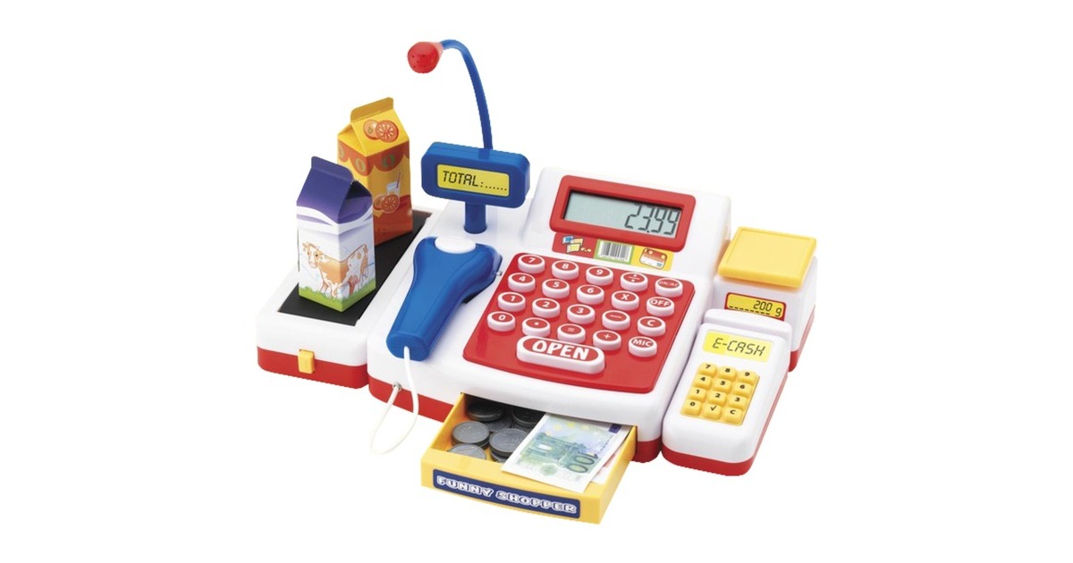 Simba Supermarktkasse mit Scanner, Kaufladen(weiß/rot)