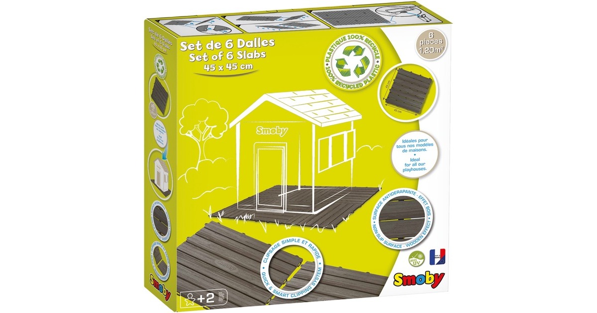 Smoby Bodenplatten-Set mit Klicksystem, Gartenspielgerät(6 Platten)