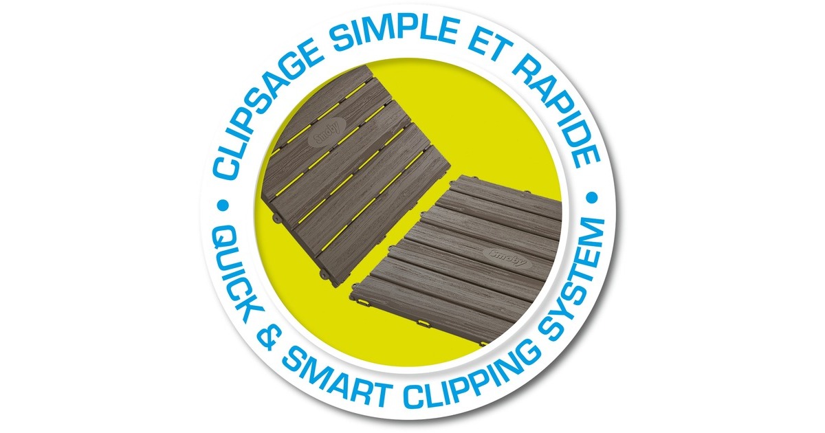 Smoby Bodenplatten-Set mit Klicksystem, Gartenspielgerät(6 Platten)