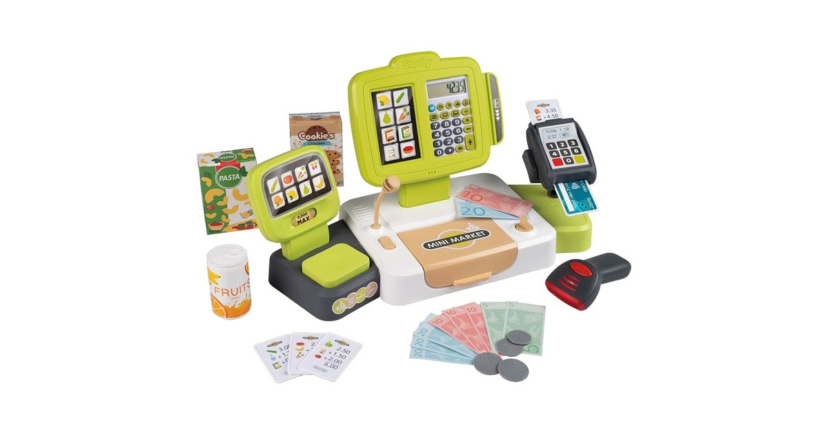 Smoby Elektronische Supermarktkasse XL, Kaufladen(hellgrün/grau)