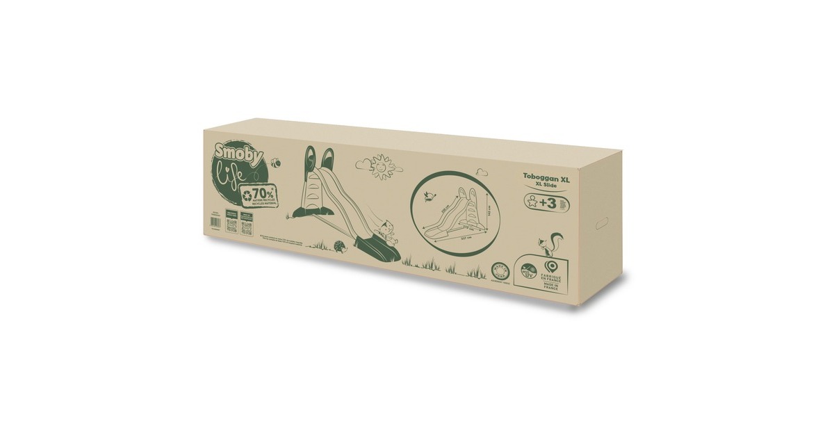 Smoby Life Rutsche XL Doppel-Wellen, Gartenspielgerät(olivgrün/braun)