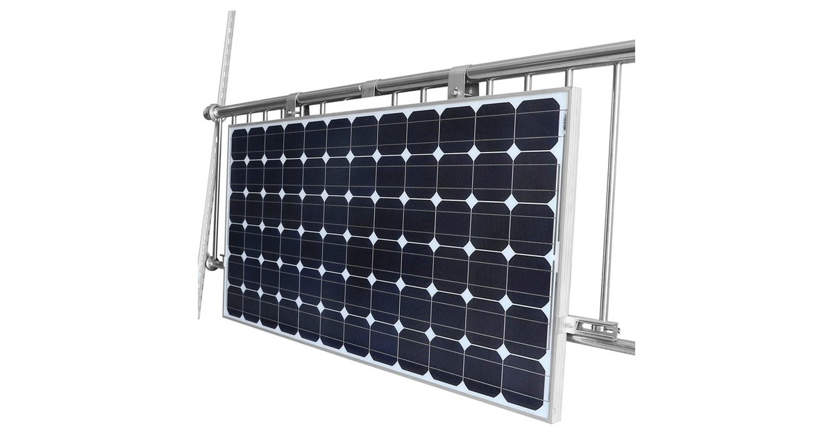 Solarmodulhalterung für Balkongeländer, 30-35mm Rahmenhöhe(aluminium, 0% MWST, für Solarmodule bis max. 180cm Länge)