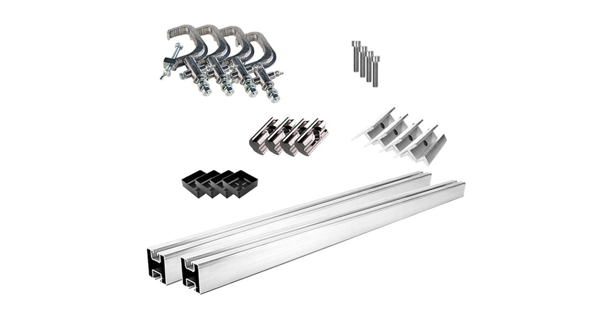 Solarmodulhalterung für Balkongeländer, 30mm Rahmenhöhe(aluminium, 0% MWST, für Solarmodule bis max. 120cm Breite)