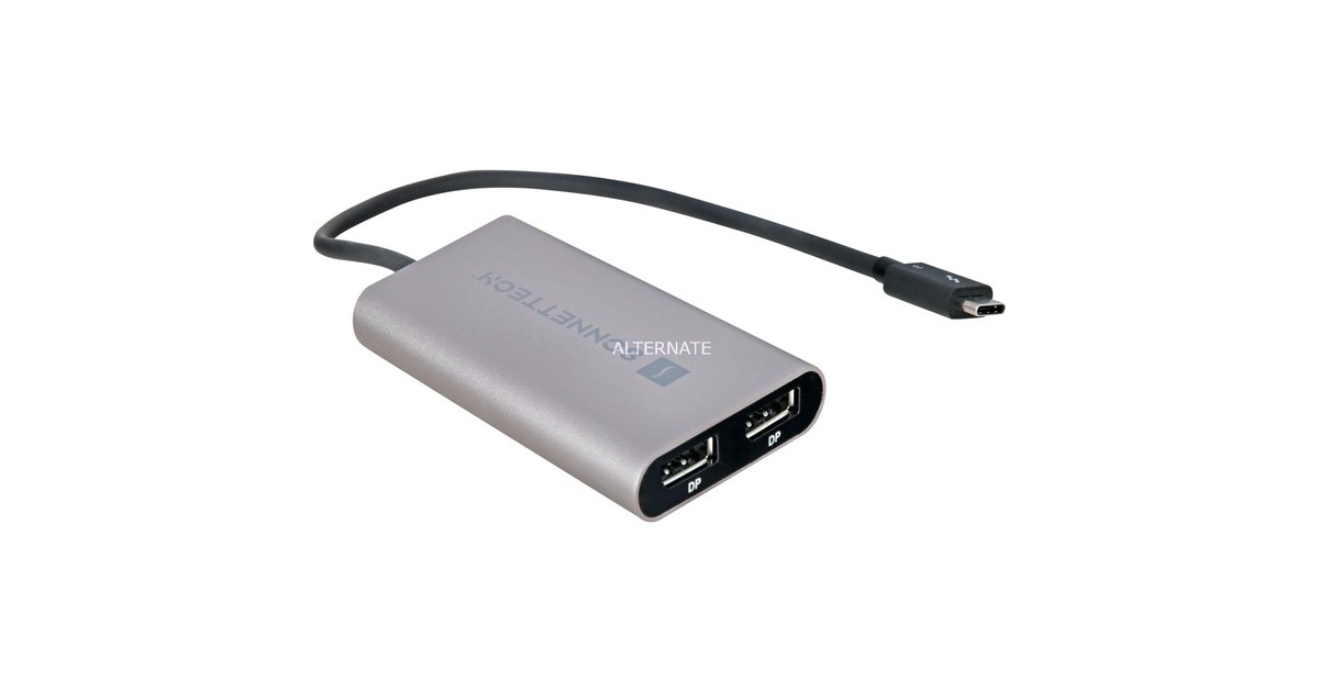 Dual DisplayPort(grau/schwarz, 30cm)