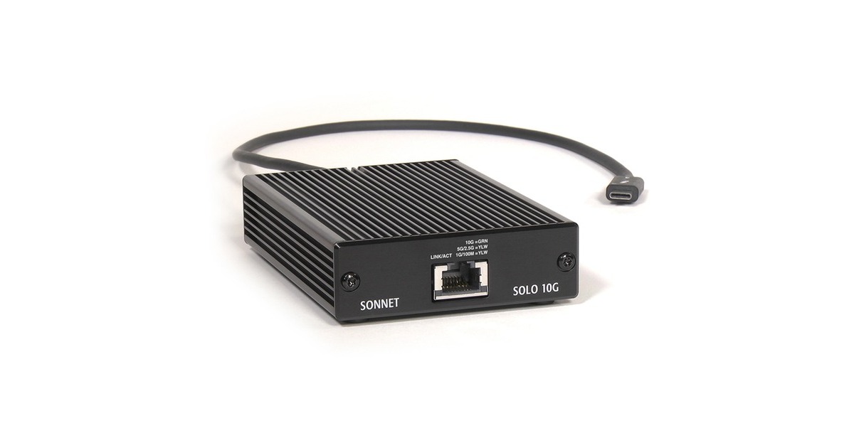 Sonnet Solo 10G TB3 zu 10GB Base-T, LAN-Adapter