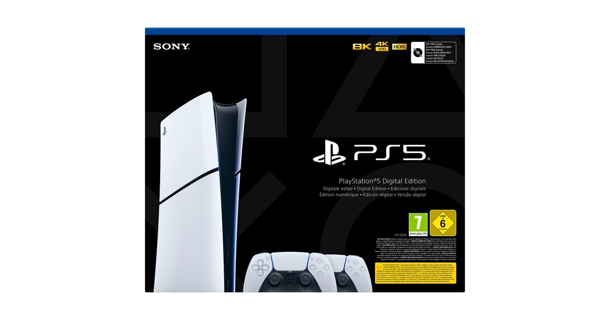 Sony PlayStation 5 Slim Digital Edition, Spielkonsole(inkl. zweiten Controller)