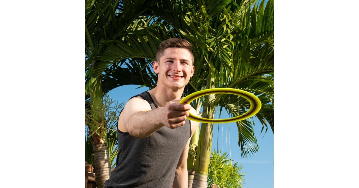 Spin Master Aerobie Sprint Flying Ring, Geschicklichkeitsspiel(gelb, 25,4 cm Durchmesser)