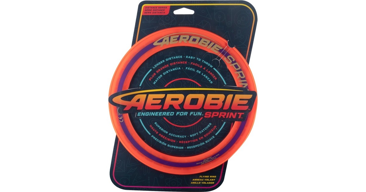 Spin Master Aerobie Sprint Flying Ring, Geschicklichkeitsspiel(orange, 25,4 cm Durchmesser)