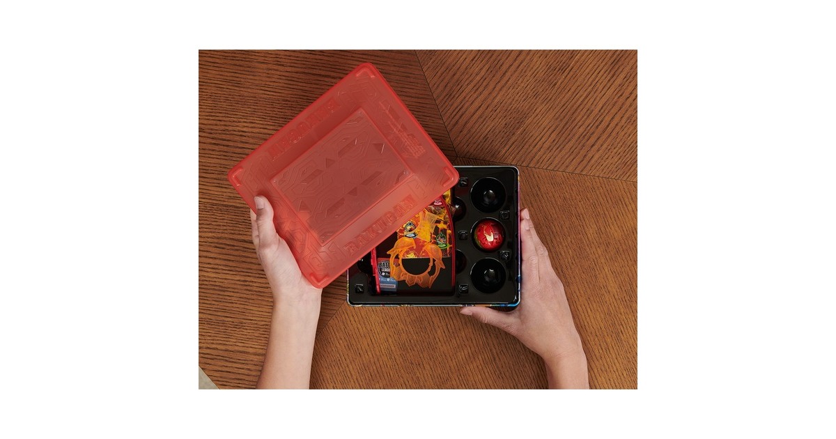 Spin Master Bakugan 2023 Baku-Tin mit Special Attack Mantid, Geschicklichkeitsspiel(mit Aufbewahrungsbox, Actionfigur und Sammelkarten)