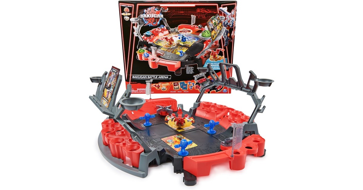 Spin Master Bakugan 2023 Battle Arena mit Special Attack Dragonoid, Geschicklichkeitsspiel(mit Actionfigur und Sammelkarten)
