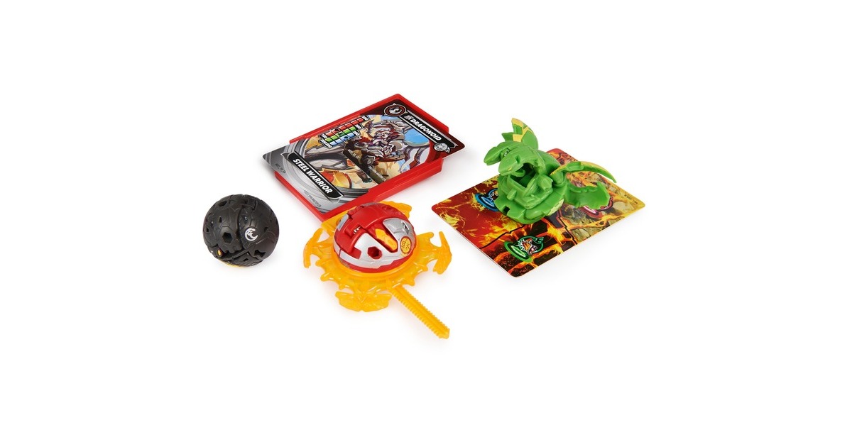 Spin Master Bakugan 2023 Starter Pack mit 3 Bakugan, Geschicklichkeitsspiel(inkl. 1 Special Attack Dragonoid, 2 Core Balls (Nillious und Hammerhead))