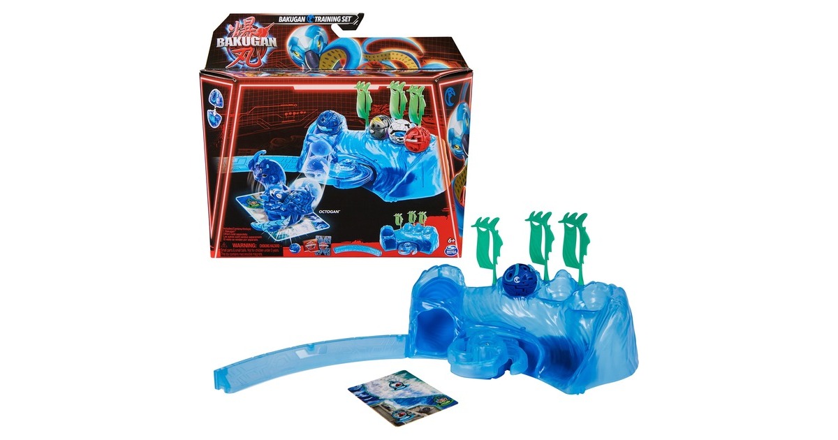 Spin Master Bakugan 2023 Training Set mit Core Ball Octogan vom Wasser-Clan, Geschicklichkeitsspiel(Trainingslandschaft mit individuell zusammenstellbarer Actionfigur und Sammelkarten)