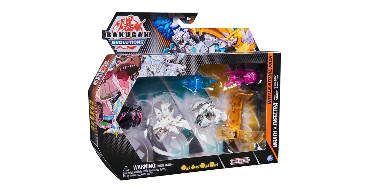 Spin Master Bakugan Evolutions Battle Strike 6er-Pack, Geschicklichkeitsspiel(mit 3 Bakugan-Bällen, zwei Nanogan und einem Geogan)