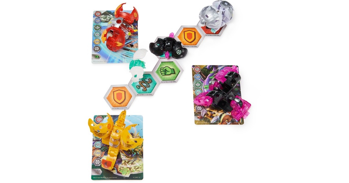 Spin Master Bakugan Evolutions Battle Strike 6er-Pack, Geschicklichkeitsspiel(mit 3 Bakugan-Bällen, zwei Nanogan und einem Geogan)