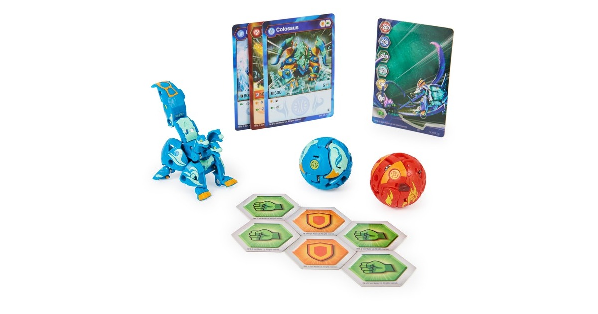 Spin Master Bakugan Evolutions Starter-Pack mit 3 Bakugan, Geschicklichkeitsspiel(mit Ultra Aquos Howlkor, Basic Pyrus Pegatrix, Basic Aquos Colossus)