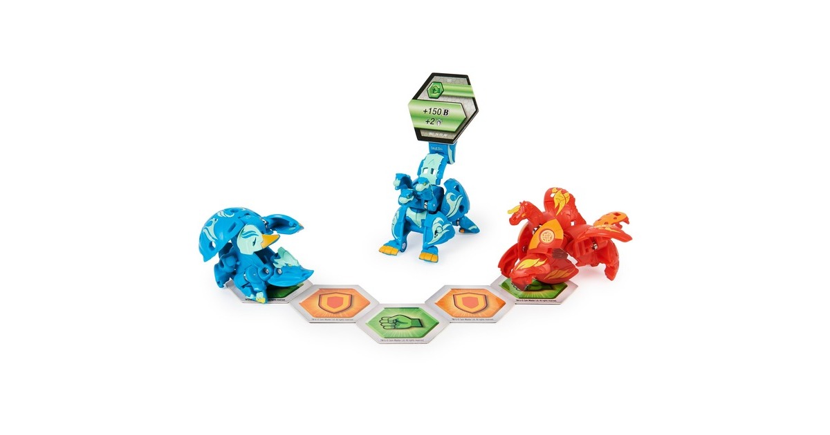Spin Master Bakugan Evolutions Starter-Pack mit 3 Bakugan, Geschicklichkeitsspiel(mit Ultra Aquos Howlkor, Basic Pyrus Pegatrix, Basic Aquos Colossus)