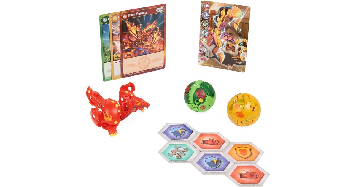 Spin Master Bakugan Evolutions Starter Pack mit 3 Bakugan, Geschicklichkeitsspiel(Ultra Pyrus Serpillious, Basic Ventus Hydorous, Basic Aurelus Pegatrix)