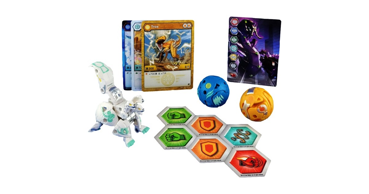 Spin Master Bakugan Evolutions Starter Pack mit 3 Bakugan, Geschicklichkeitsspiel(Ultra Haos Howlkor, Basic Aurelus Trox, Basic Aquos Pegatrix)