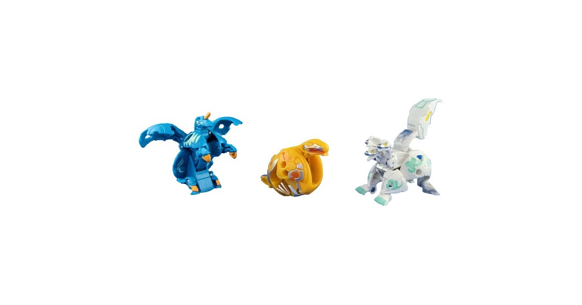 Spin Master Bakugan Evolutions Starter Pack mit 3 Bakugan, Geschicklichkeitsspiel(Ultra Haos Howlkor, Basic Aurelus Trox, Basic Aquos Pegatrix)
