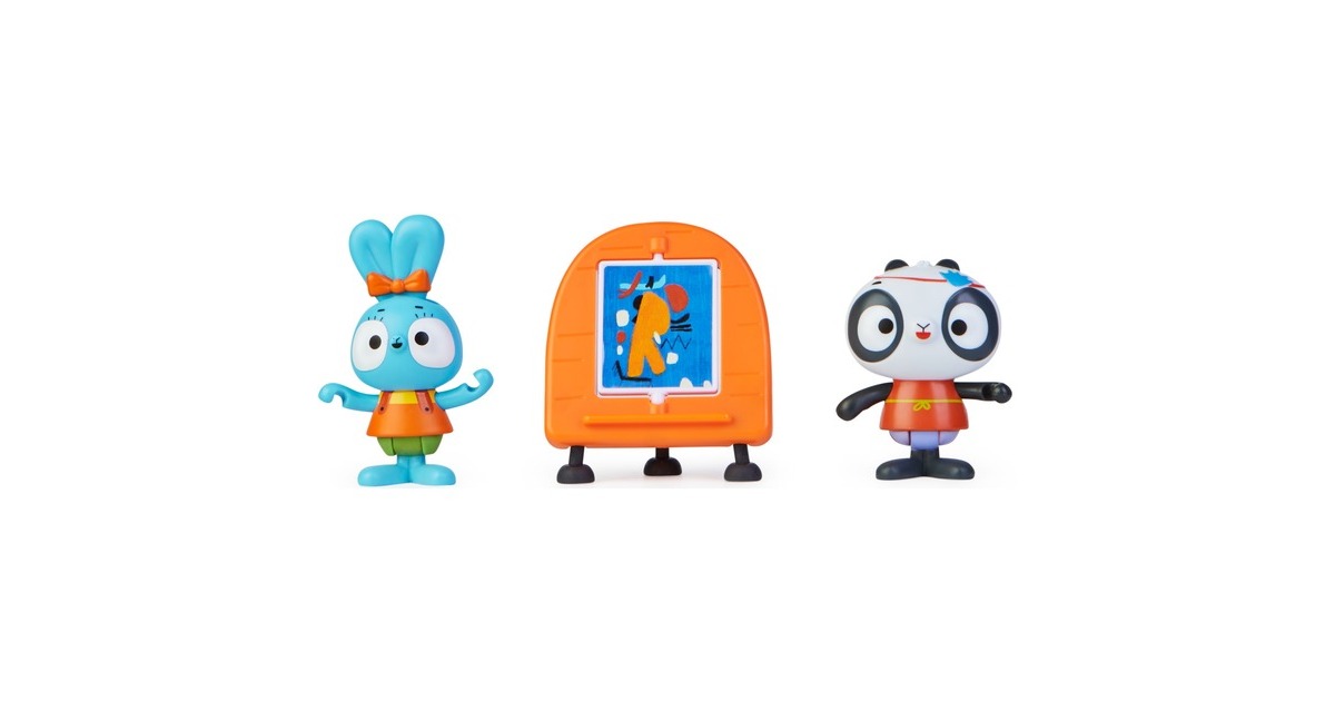 Spin Master Brave Bunnies - Malen mit Boo Hase und Panda, Spielfigur(mit 2 Actionfiguren und 1 Leinwand als Zubehör, Spielzeug für Kinder ab 3 Jahren, Basic Figuren Set)