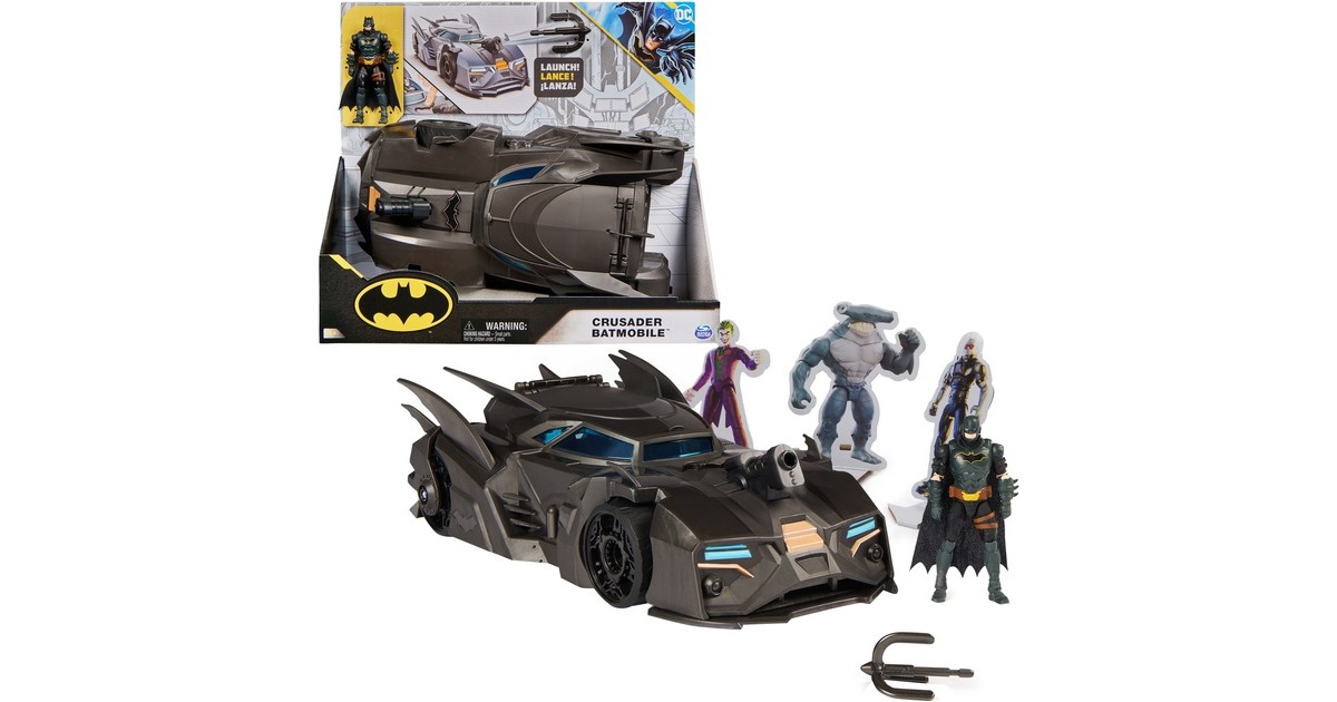 Spin Master DC Comics Batman - Offroad Batmobile mit Fanghaken-Katapult, Spielfahrzeug(schwarz)