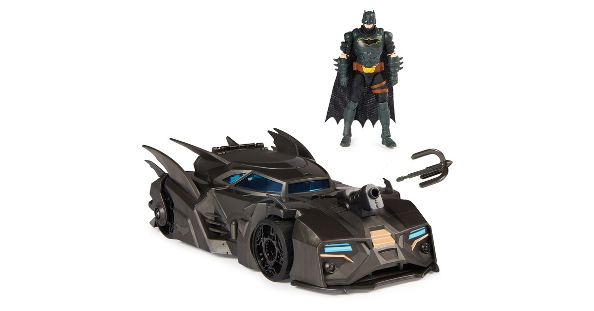 Spin Master DC Comics Batman - Offroad Batmobile mit Fanghaken-Katapult, Spielfahrzeug(schwarz)
