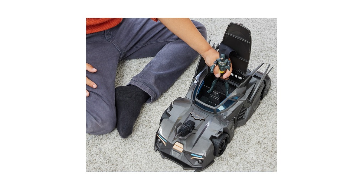Spin Master DC Comics Batman - Offroad Batmobile mit Fanghaken-Katapult, Spielfahrzeug(schwarz)
