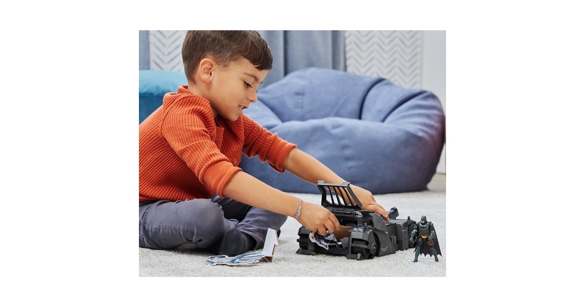Spin Master DC Comics Batman - Offroad Batmobile mit Fanghaken-Katapult, Spielfahrzeug(schwarz)