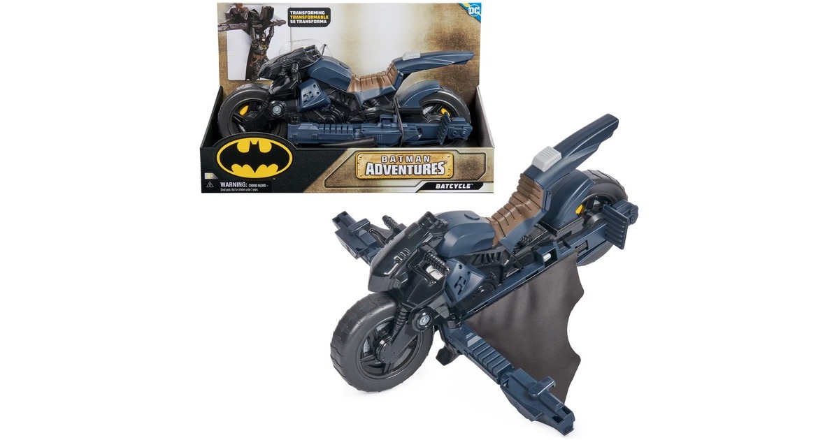 Spin Master DC Comics Batman- Batman Adventures 2-in-1 Batcyle, Spielfahrzeug(schwarz)