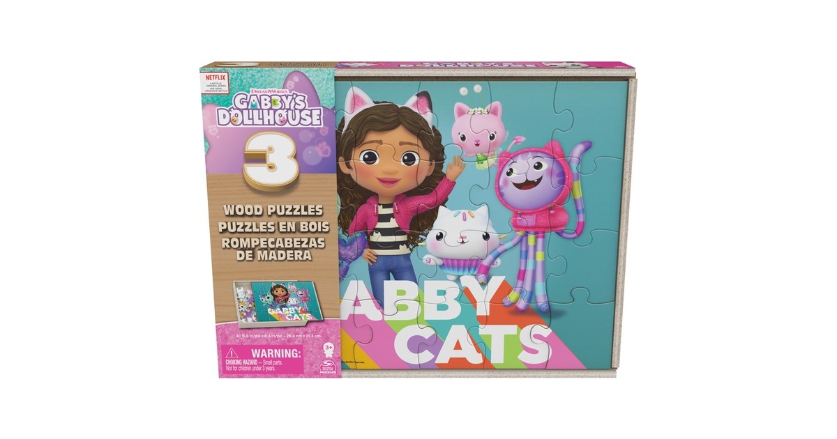 Spin Master DreamWorks Gabby’s Dollhouse - Holzpuzzle-Sammlung(3x 24 Teile)