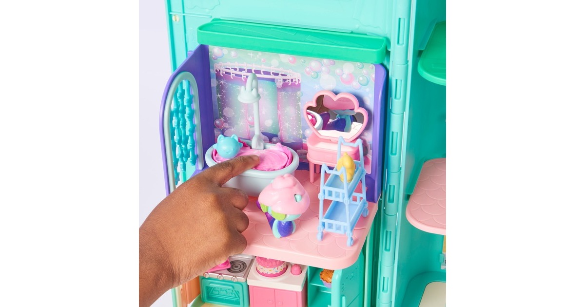 Spin Master Gabby's Dollhouse Deluxe Room Badezimmer, Spielfigur(mit Meerkätzchen-Figur)