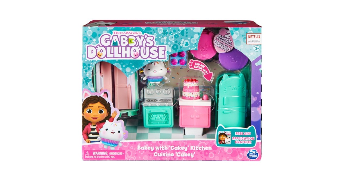 Spin Master Gabby‘s Dollhouse Deluxe Room Küche, Spielfigur(mit Kuchi Katzenfigur)