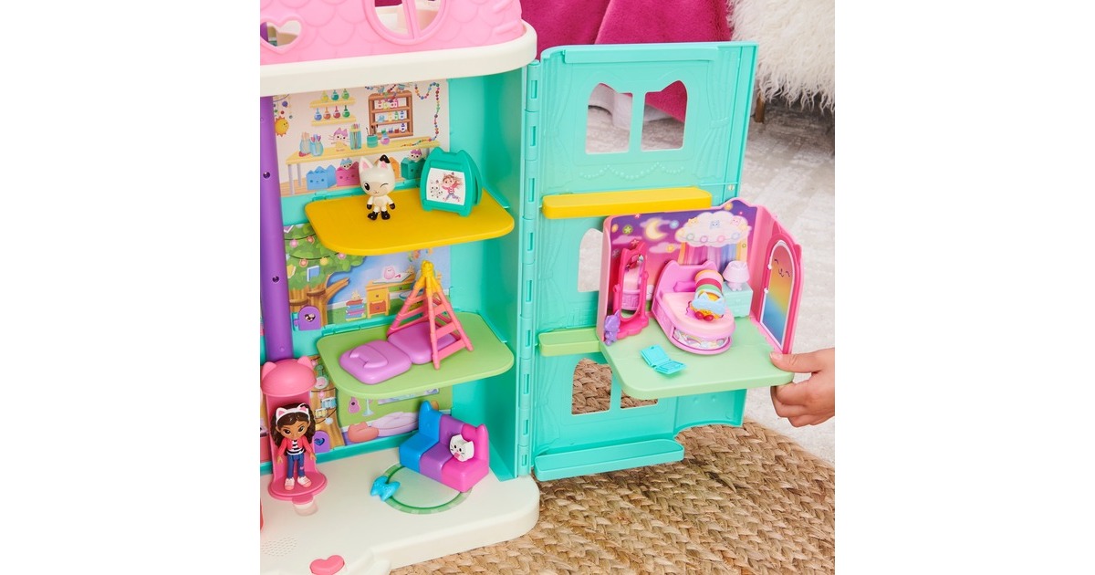 Spin Master Gabby's Dollhouse Deluxe Room Schlafzimmer , Spielfigur(mit Kuschelkatze Pillow Cat-Figur)