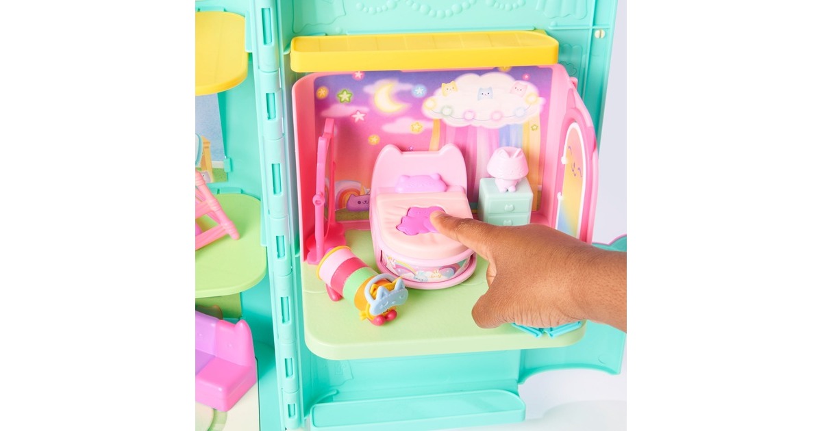 Spin Master Gabby's Dollhouse Deluxe Room Schlafzimmer , Spielfigur(mit Kuschelkatze Pillow Cat-Figur)