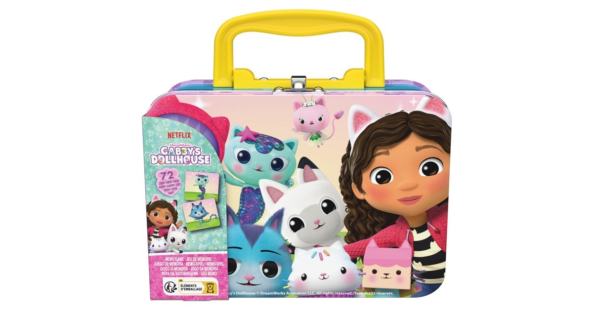 Spin Master Gabby's Dollhouse Memo-Spiel Köfferchen, Gedächtnisspiel