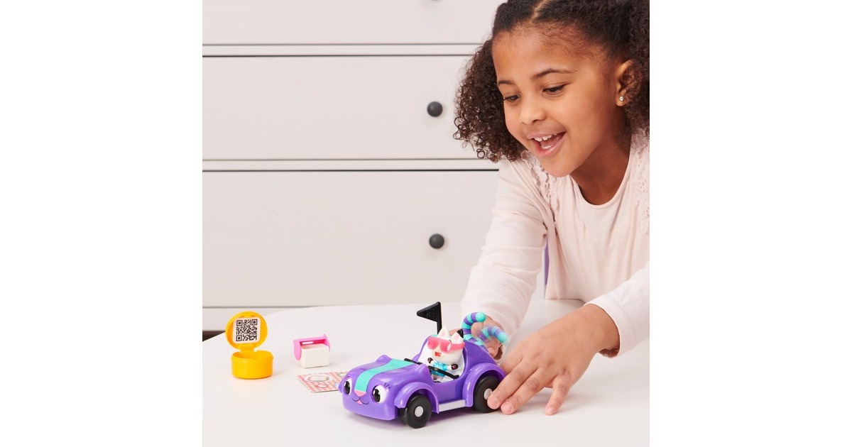 Spin Master Gabby's Dollhouse - Carlita-Spielzeugauto mit Pandy Paws Figur, Spielfahrzeug