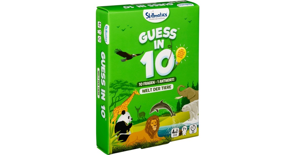 Spin Master Guess in 10 - Ratespiel "Welt der Tiere" , Quizspiel(mit 10 Fragen zur Antwort, deutsche Ausgabe)