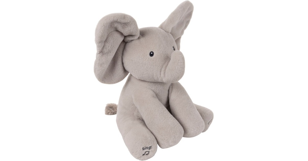Spin Master Gund - Flappy interaktiver Elefant, Kuscheltier(grau, 30 cm)