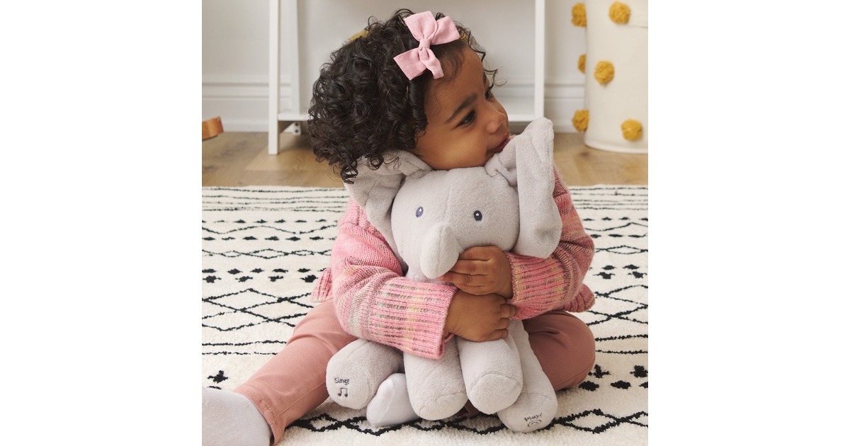 Spin Master Gund - Flappy interaktiver Elefant, Kuscheltier(grau, 30 cm)