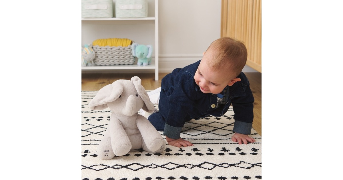 Spin Master Gund - Flappy interaktiver Elefant, Kuscheltier(grau, 30 cm)