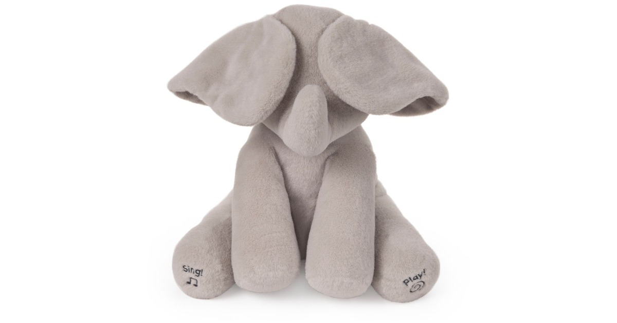 Spin Master Gund - Flappy interaktiver Elefant, Kuscheltier(grau, 30 cm)